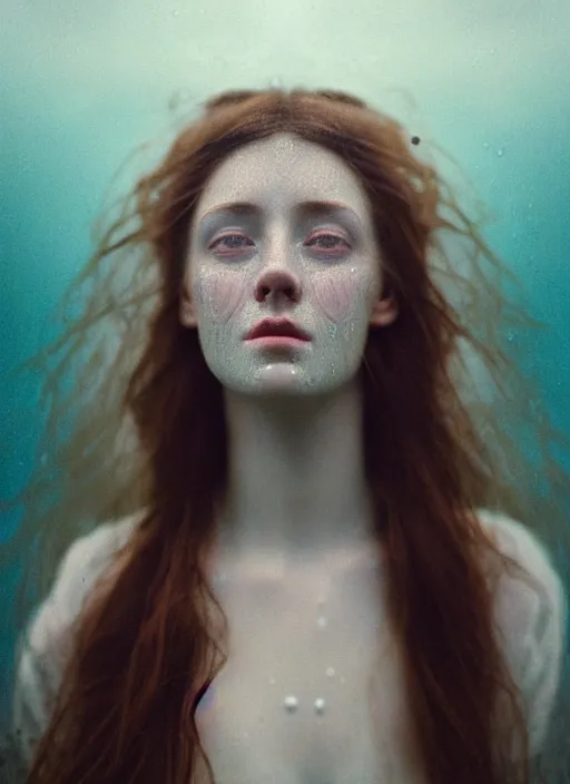 Prompt: Kodak Portra 400, 8K,ARTSTATION, Caroline Gariba, soft light, volumetric lighting, highly detailed, britt marling style 3/4 , extreme Close-up portrait photography of a beautiful woman how pre-Raphaelites,inspired by Ophelia paint, the face emerges from water of Pamukkale, underwater face, hair are intricate with highly detailed realistic beautiful flowers , Realistic, Refined, Highly Detailed, interstellar outdoor soft pastel lighting colors scheme, outdoor fine art photography, Hyper realistic, photo realistic