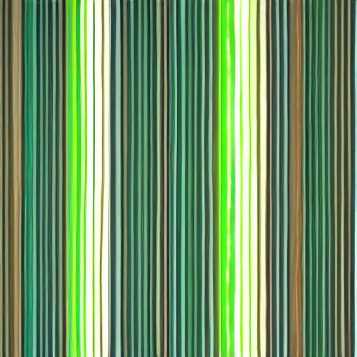 Prompt: Mixed media art. a series of vertical stripes in different colors. kelly green by James Turrell washed-out