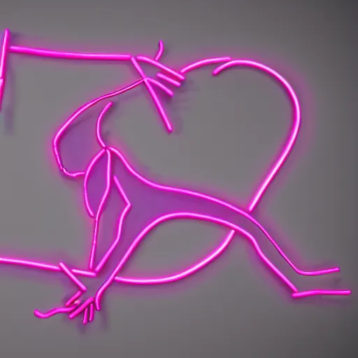 Prompt: a womens body 3 d neon art, 8 k resolution