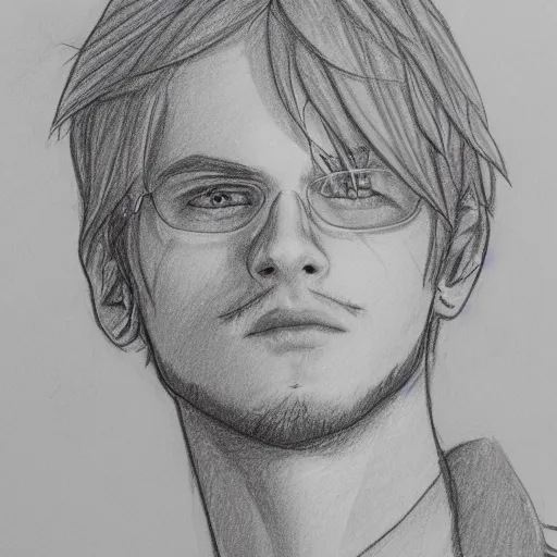 Image similar to detailed pencil sketch of a beta simp cuck