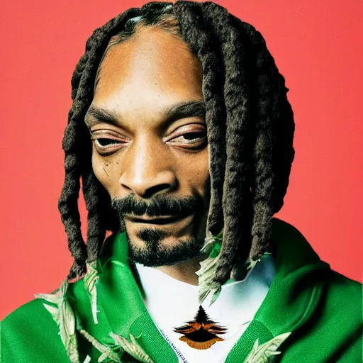 Prompt: snoop dogg his hair is made of weed buds soft portrait photography by jonathan zawada