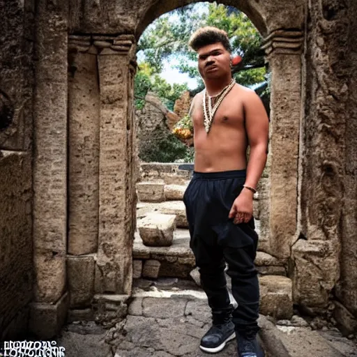 Image similar to ilovemakonnen, visiting ancient ruins