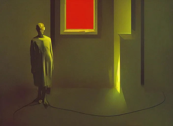Image similar to mind control by Edward Hopper and James Gilleard, Zdzislaw Beksinski highly detailed