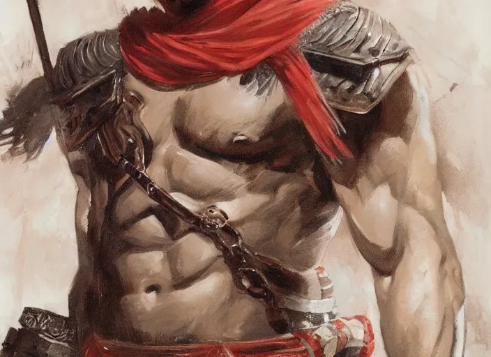 Image similar to a highly detailed beautiful portrait of trump as kratos, by gregory manchess, james gurney, james jean