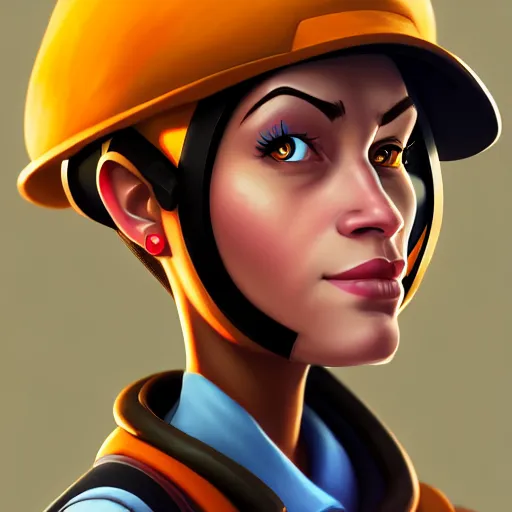 Prompt: beautiful digital painting portrait of engineer woman from team fortress 2 by valve, 4 k, 8 k, hd, high resolution, highly detailed, intricate detail, ultra realistic faces, digital art, trending on artstation, team fortress 2