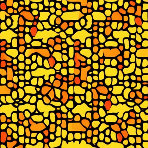 Image similar to a minimalistic seamless pattern made from interlocked bees