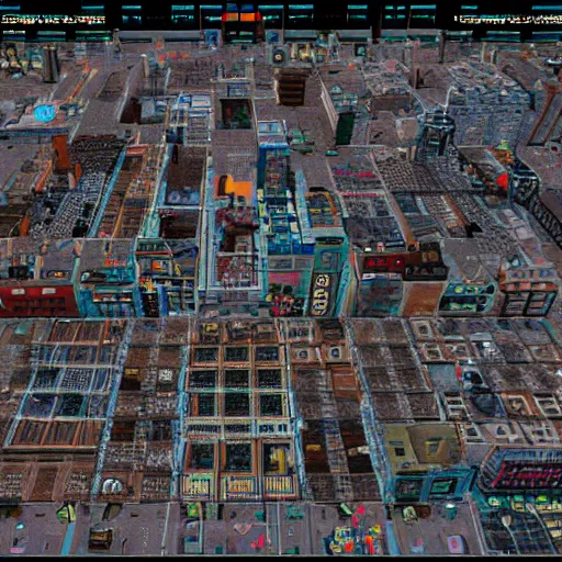 Prompt: demoscene city