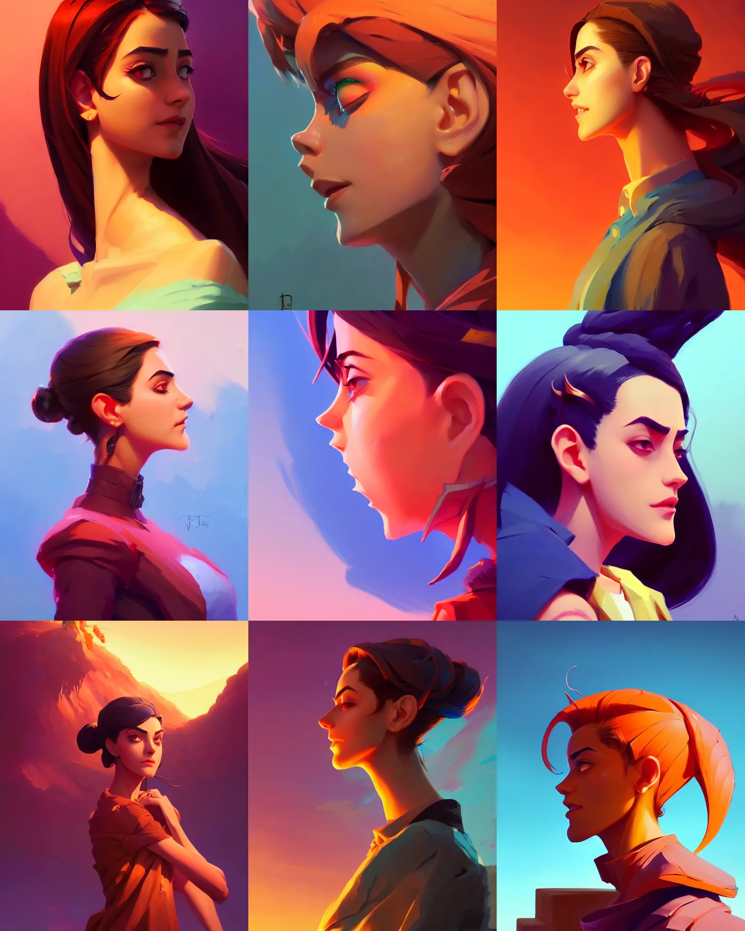 Prompt: side profile waist up portrait, maya ali mage, overlord, dynamic lighting, gaudy colors, octane render aesthetic, matte painting concept art, official fanart behance hd artstation by jesper ejsing, by rhads and makoto shinkai and lois van baarle and ilya kuvshinov