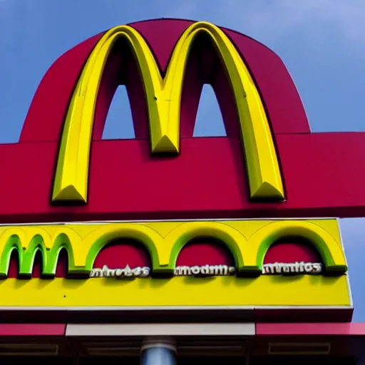 Prompt: mcdonalds sign, but the text just says the end is near