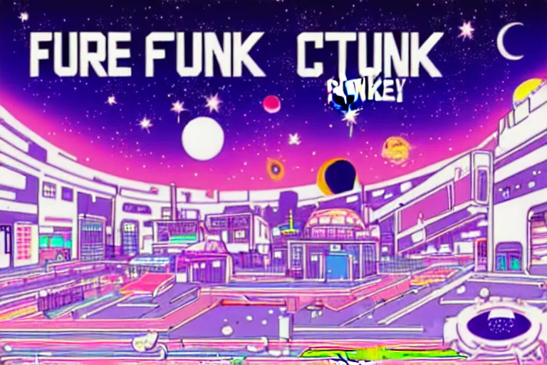 Image similar to future funk space city