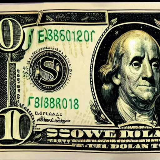 Prompt: a president hiding nuclear bombs under his bed, in style of us dollar bill, guilloche