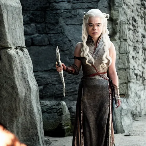 Prompt: peter dinklage as daenerys targaryen