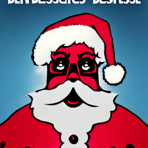 Image similar to santa becomes darkness destroyer of worlds, horrifying art