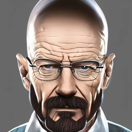 Image similar to Walter White by Gabriel Soares, rendered in V-Ray, trending on ArtStation, anime,