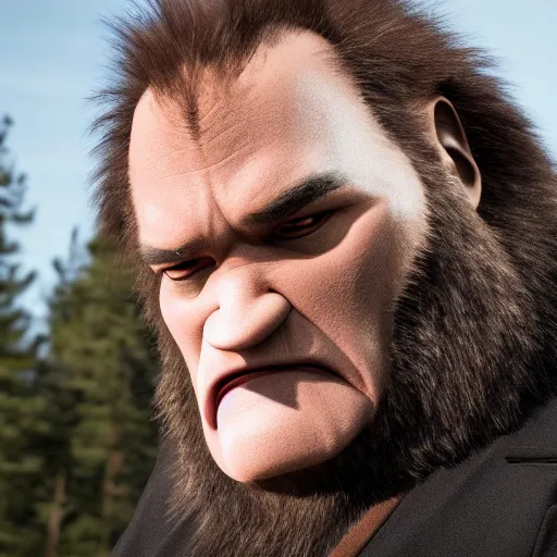 Prompt: quentin tarantino as a sasquatch, 8 k, movie still