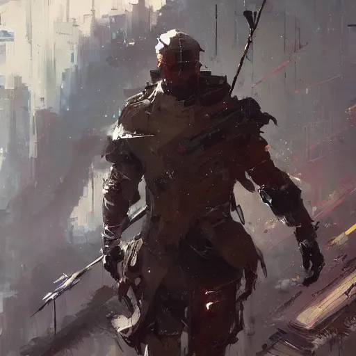 Prompt: The lonely ranger, paint by Wadim Kashin