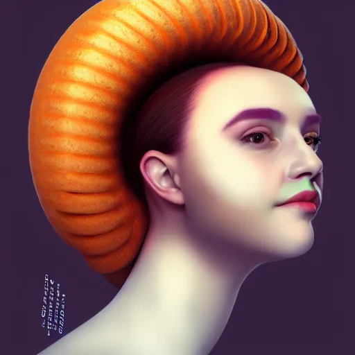 Image similar to portrait of a woman with a bundt pan face, digital art, 8k, trending on artstation