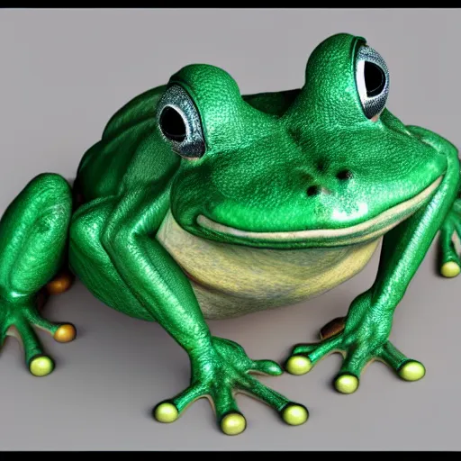 Prompt: 3d render of a buff frog, realistic