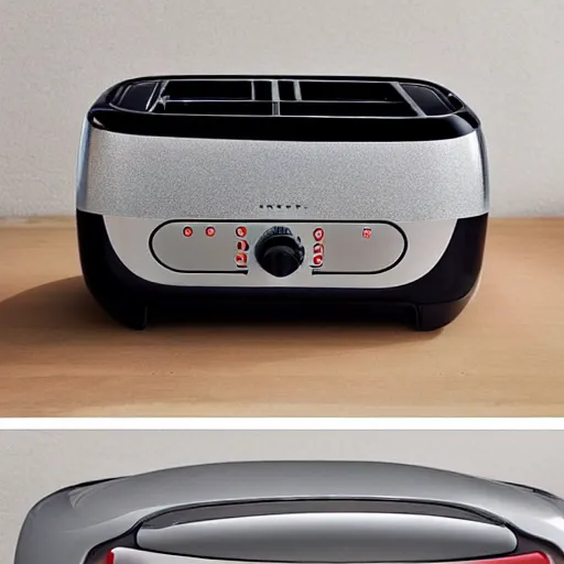 Prompt: a toaster inspired by mustang GT