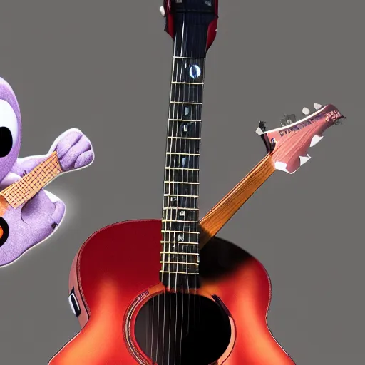 Prompt: lucas the spider plays the guitar,