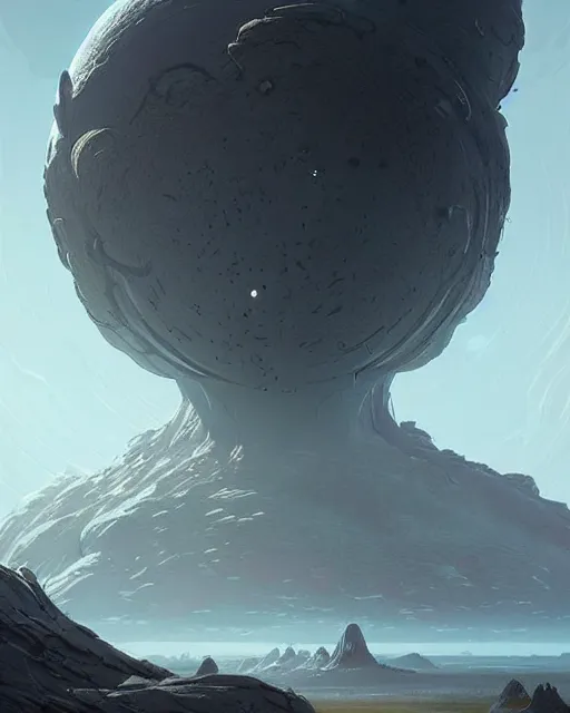 Prompt: professional ominous concept art of an alien planet landsacpe by artgerm and greg rutkowski ( thin white border ). an intricate, elegant, highly detailed digital painting, concept art, smooth, sharp focus, illustration, in the style of cam sykes, wayne barlowe, igor kieryluk.