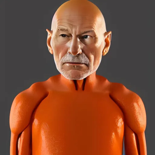 Prompt: hyperrealistic film still of patrick stewart fused with a carrot, tall carrot body, stunning 3 d render, inspired by istvan sandorfi & greg rutkowski & unreal engine, perfect symmetry, dim volumetric cinematic lighting, 8 k octane comprehensive render, extremely hyper - detailed, incredibly lifelike attributes, intricate, real flesh texture, masterpiece, artstation, stunning,