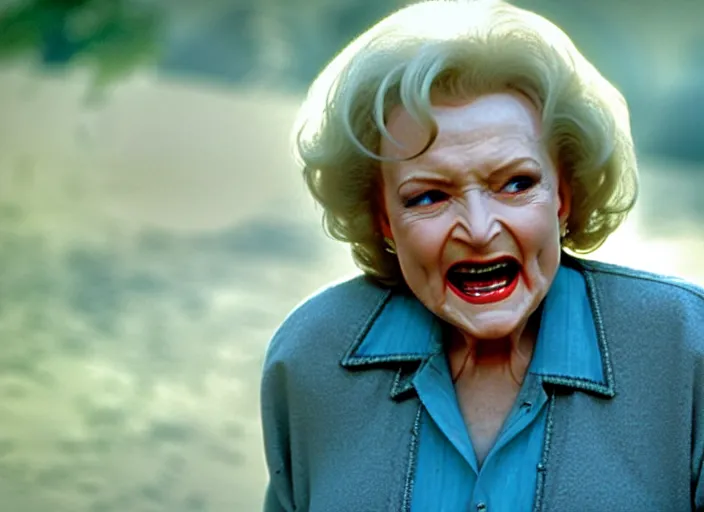 Image similar to film still of betty white as walker in walker texas ranger, 8 k