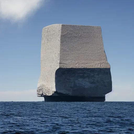 Image similar to a monolithic superstructure coming out of the vast ocean