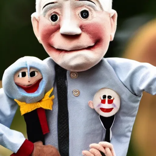 Prompt: howdy doody puppet marionette, as joe biden