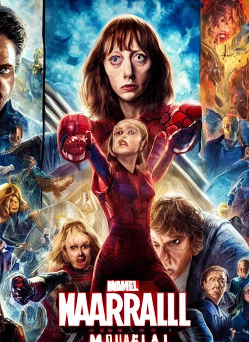 Prompt: shelley duvall in the marvel cinematic universe, official poster artwork, movie poster, highly detailed