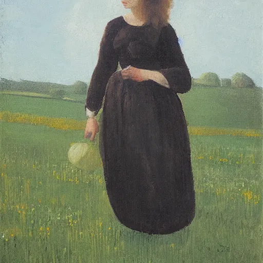 Image similar to woman in a field by ascher clemens