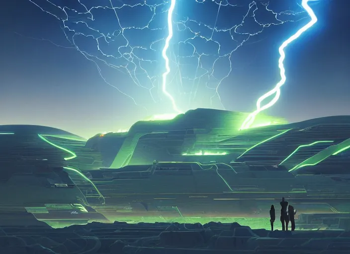 Image similar to a luminescent lightning storm by paolo eleuteri serpieri and tomer hanuka and chesley bonestell and daniel merriam and tomokazu matsuyama, unreal engine, high resolution render, featured on artstation, octane, 8 k, highly intricate details, vivid colors, vector illustration