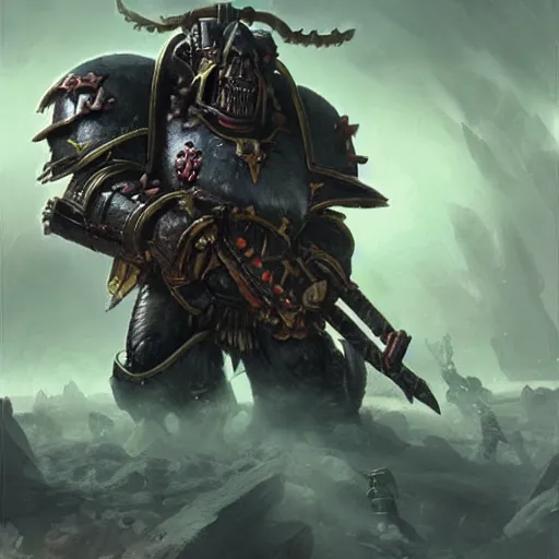 Image similar to Warhammer 40k battle orc, Magic the Gathering art, art by greg rutkowski, matte painting, trending on artstation, very detailed