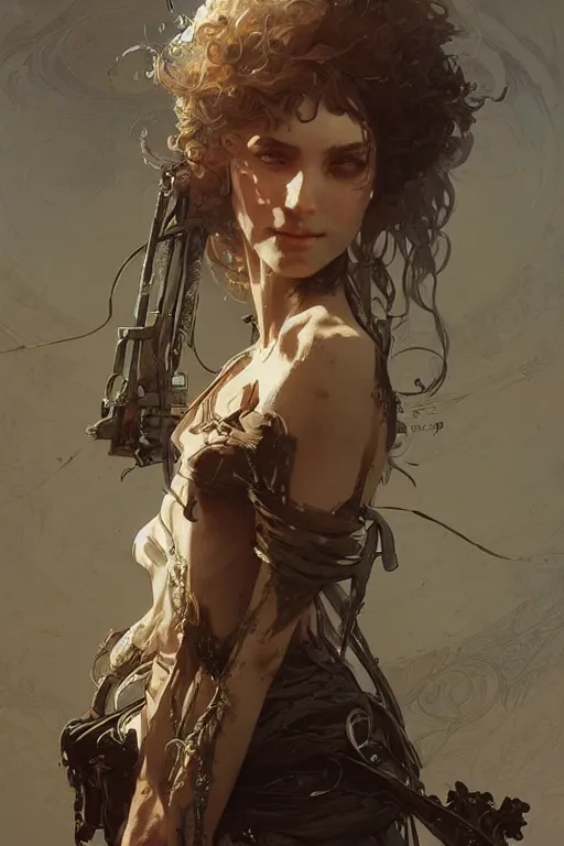 Image similar to A full portrait of a beautiful post apocalyptic celtic explorer, intricate, elegant, highly detailed, digital painting, artstation, concept art, smooth, sharp focus, illustration, art by Krenz Cushart and Artem Demura and alphonse mucha