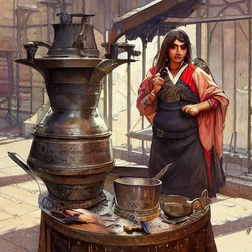 Image similar to kurdish blacksmith kawa the blacksmith, highly detailed, digital painting, artstation, concept art, sharp focus, illustration, art by artgerm and greg rutkowski and alphonse mucha, incredibly detailed, award winning art