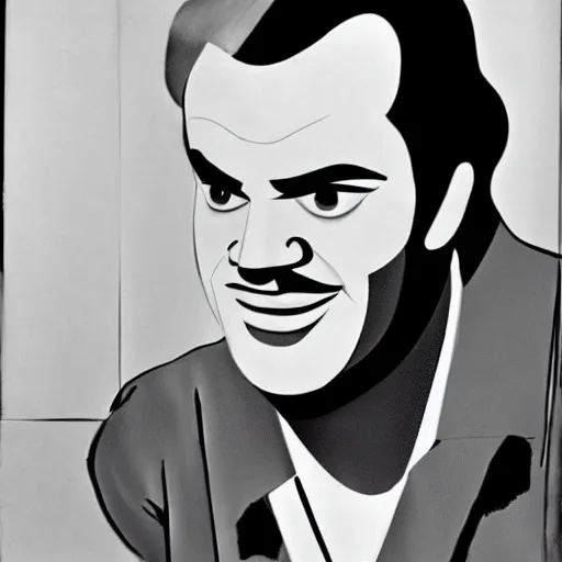 Prompt: young jack nicholson by matisse and disney