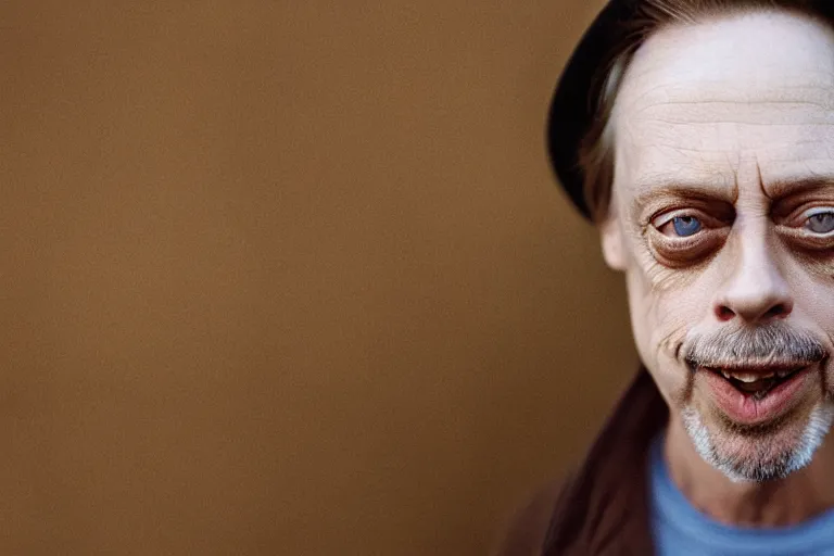 Image similar to closeup potrait of steve buscemi wearing a backwards cap and holding a skateboard, natural light, sharp, detailed face, magazine, press, photo, steve mccurry, david lazar, canon, nikon, focus