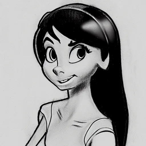 Image similar to milt kahl pencil sketch of victoria justice disney style