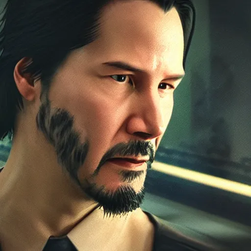 Prompt: keanu reeves, matrix movie, volumetric lighting, beautiful, golden hour, sharp focus, ultra detailed, cgsociety by leesha hannigan, ross tran, thierry doizon, kai carpenter, ignacio fernandez rios, noir photorealism, film