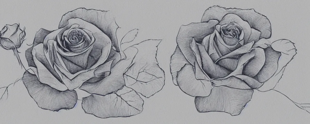 Image similar to blueprint of a rose