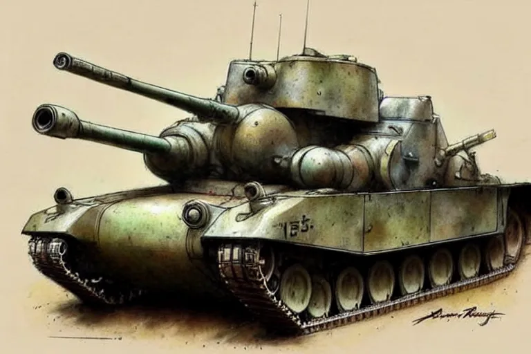 Image similar to (((((1950s retro army tank . muted colors.))))) by Jean-Baptiste Monge !!!!!!!!!!!!!!!!!!!!!!!!!!!