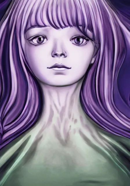 Image similar to portrait of a beautiful slime woman by junji ito, 8 k, hd, saturated,