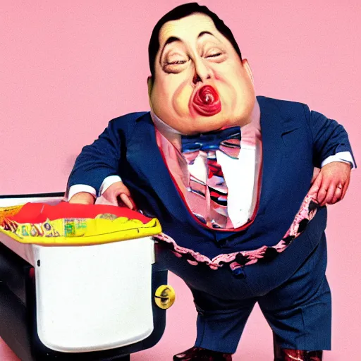 Prompt: morbidly obese Pee-Wee Herman