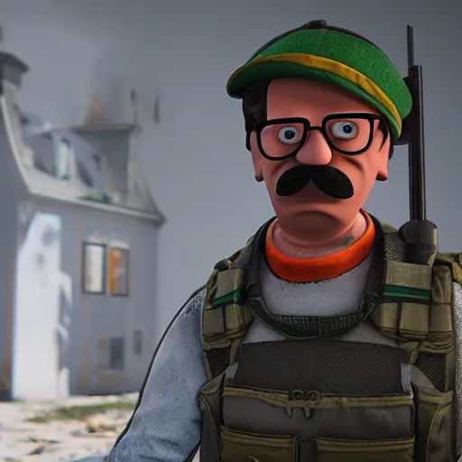 Prompt: Ned flanders in rainbow six siege