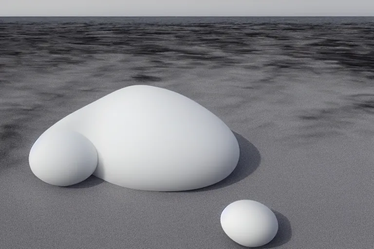 Image similar to a white egg shaped foam space relies on the building formed together. on the calm lake, people's perspective, future, interior wood, marble, award winning, highly detailed 4 k art, dusk, unreal engine highly rendered, global illumination, radial light, internal environment by kazuyo sejima and pierre cardin