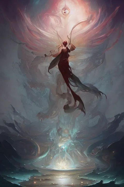 Prompt: a beautiful emanation from angelarium by pete mohrbacher and artgerm and wlop, digital art, highly detailed, fantasy, mystical, Trending on Artstation HQ, deviantart, unreal engine, 4K UHD image