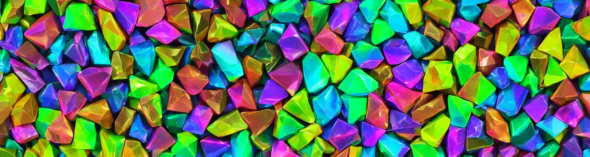 Prompt: sculpture metallic lowpoly neon rainbow gemstone prism iridescent multicolor gold liquid geo black backgroung