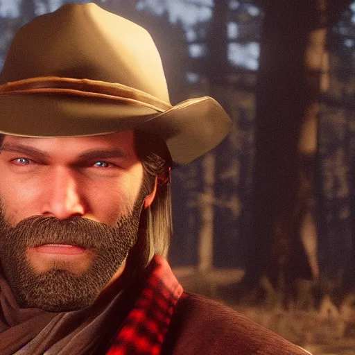 Image similar to Film still of Pewdiepie, from Red Dead Redemption 2 (2018 video game)