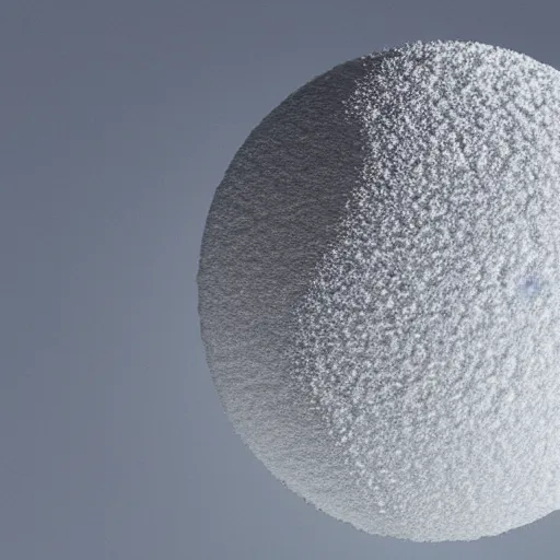 Prompt: white particles covering globe