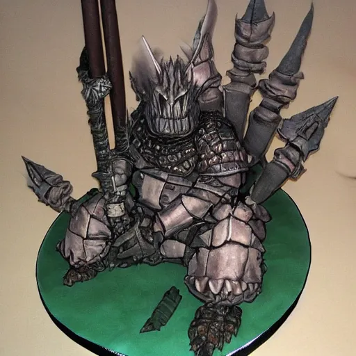 Prompt: cake as a dark souls boss by Eric Joyner